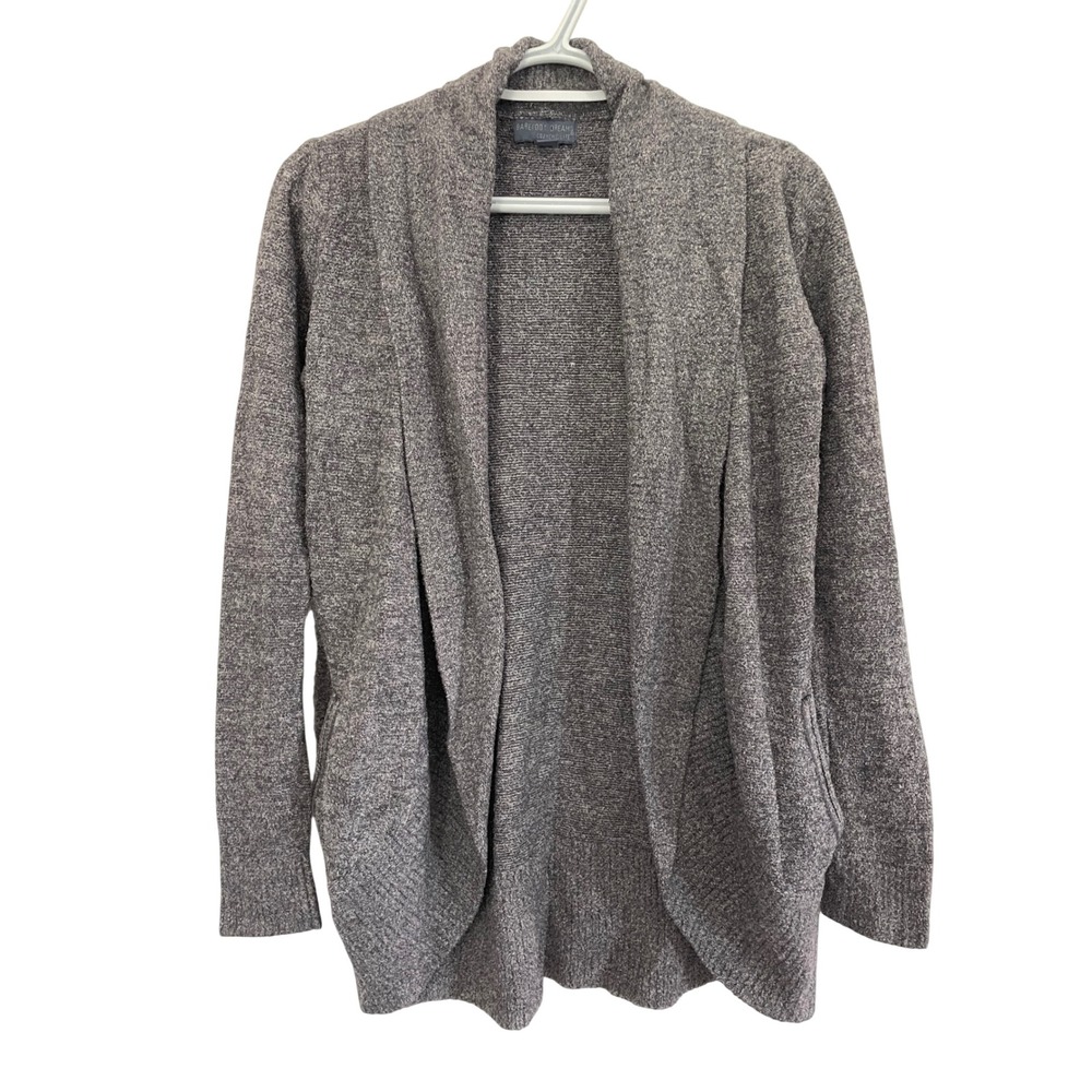 Barefoot Dreams CozyChic Lite Circle Cardigan‎ Gray Open Front Sweater XS/S EUC
